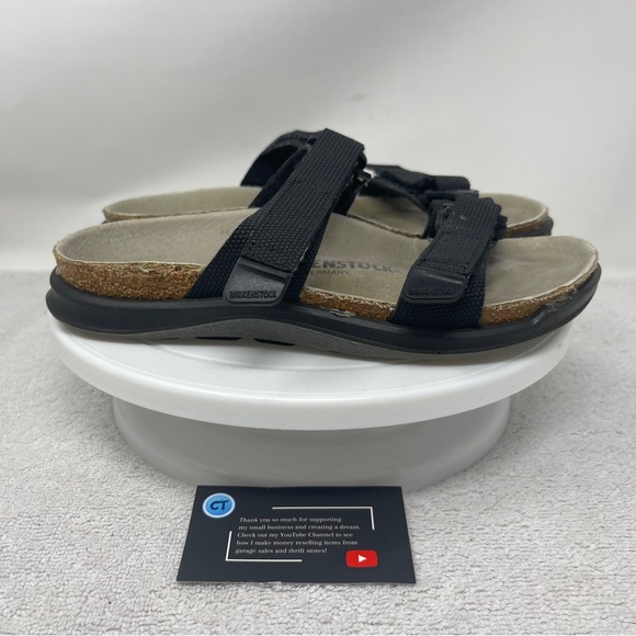 Birkenstock Sahara Futura Slide Sandals Women’s 37 US 6-6.5 Black Birko-Flor - Picture 1 of 5